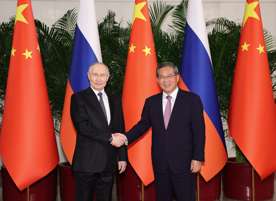 Chinese Premier Li Qiang meets with Russian President Vladimir Putin in Beijing, China, May 20, 2026. /Xinhua