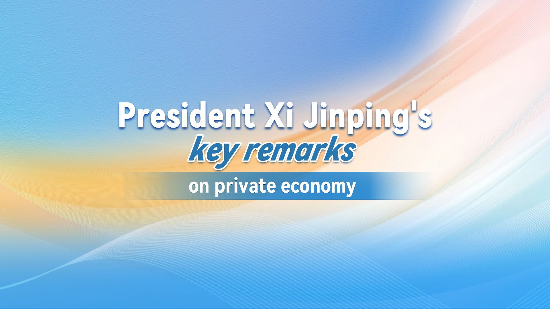 President Xi Jinping's key remarks on private economy