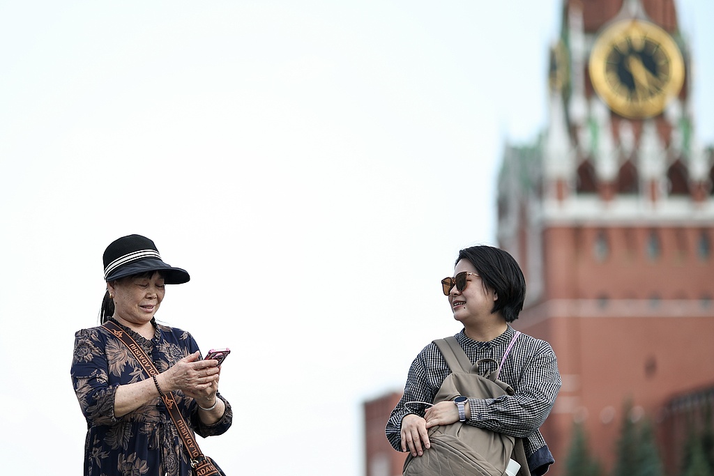 Chinese tourists visit Red Square in Moscow, Russia, on May 20, 2026. /VCG