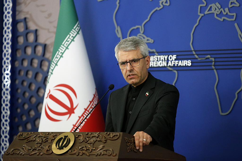 Spokesperson for Iran's Ministry of Foreign Affairs Esmaeil Baghaei attends a press conference in Tehran, Iran, May 4, 2026. /VCG