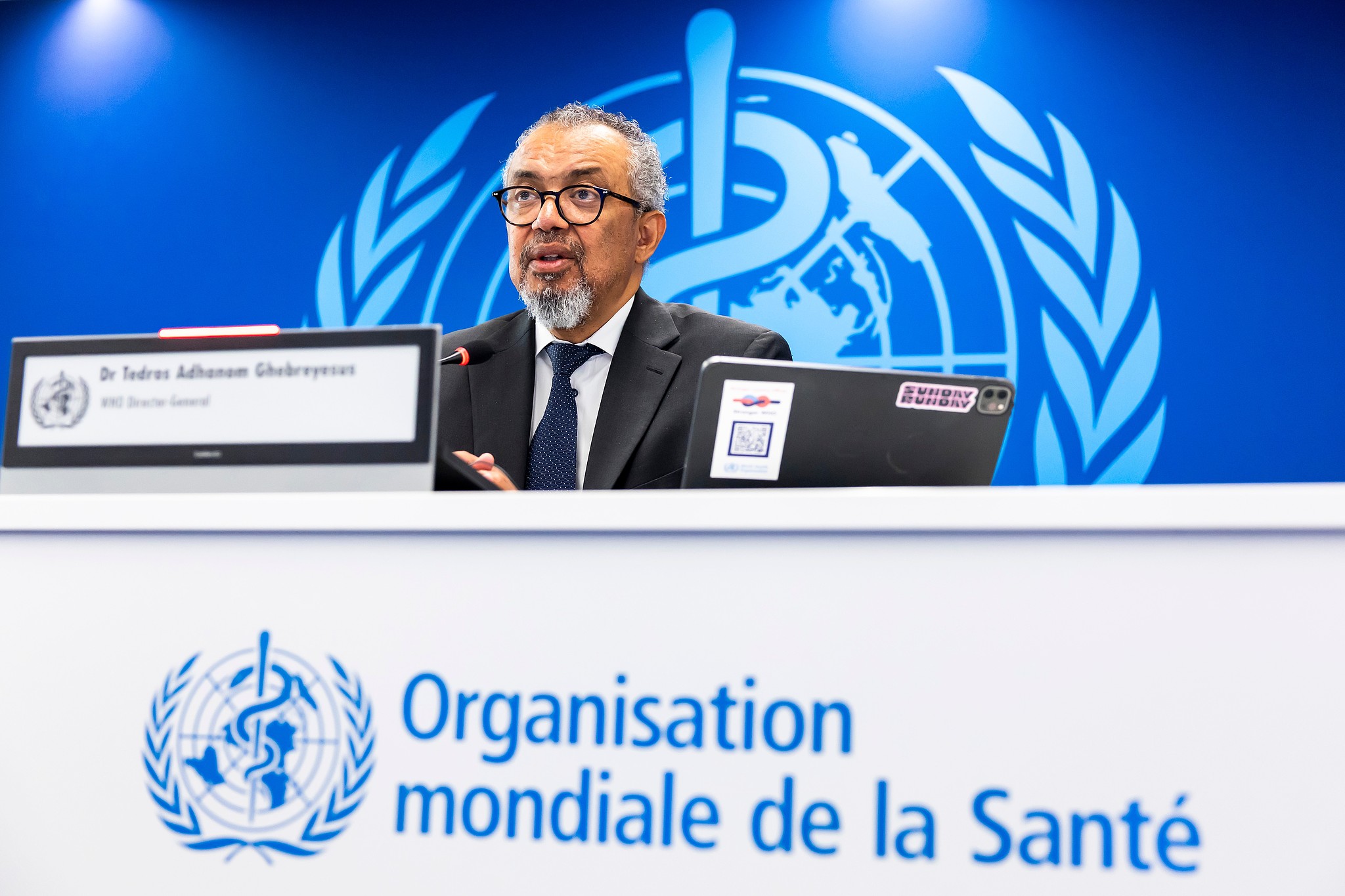 World Health Organization Director-General Tedros Adhanom Ghebreyesus speaks to the media following an emergency committee during a press conference at its headquarters in Geneva, Switzerland, May 20, 2026. /VCG