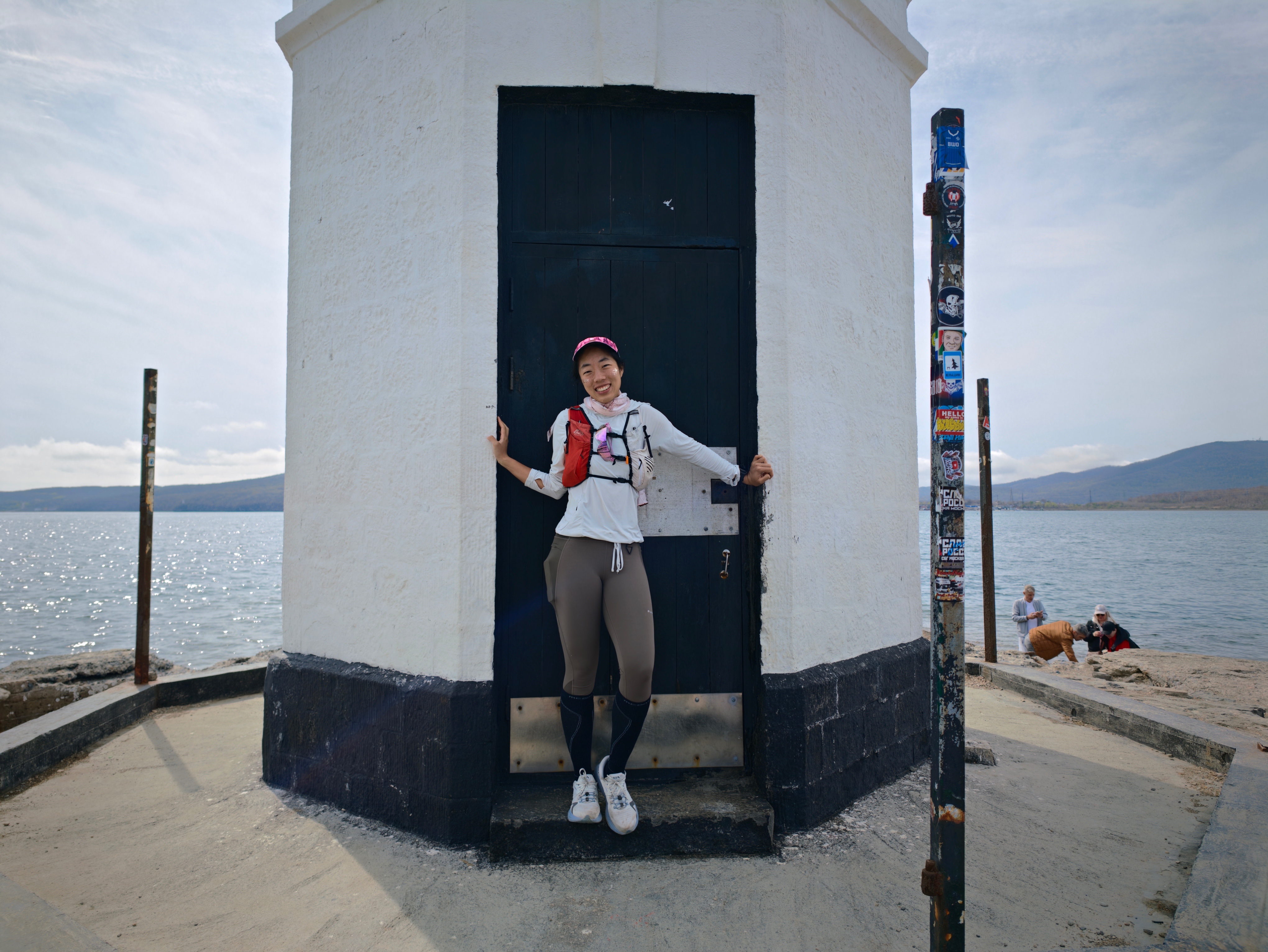 Ria Xi at the start of her running journey in Vladivostok, Russia, May 1, 2026. /Ria Xi