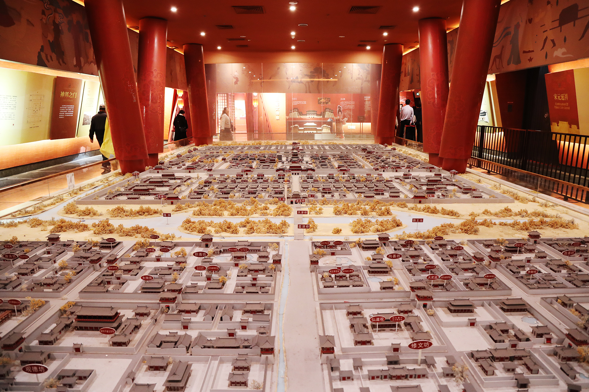 A scale model at the Yingtianmen site museum in Luoyang, Henan Province showcases the layout of Luoyang during the Sui and Tang dynasties. /CGTN