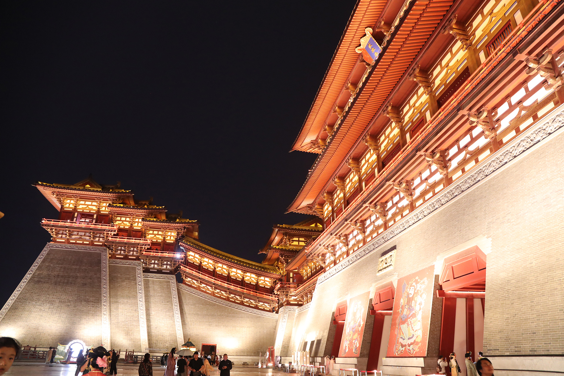 The Yingtianmen Gate in Luoyang, Henan Province is seen lit up at night. /CGTN