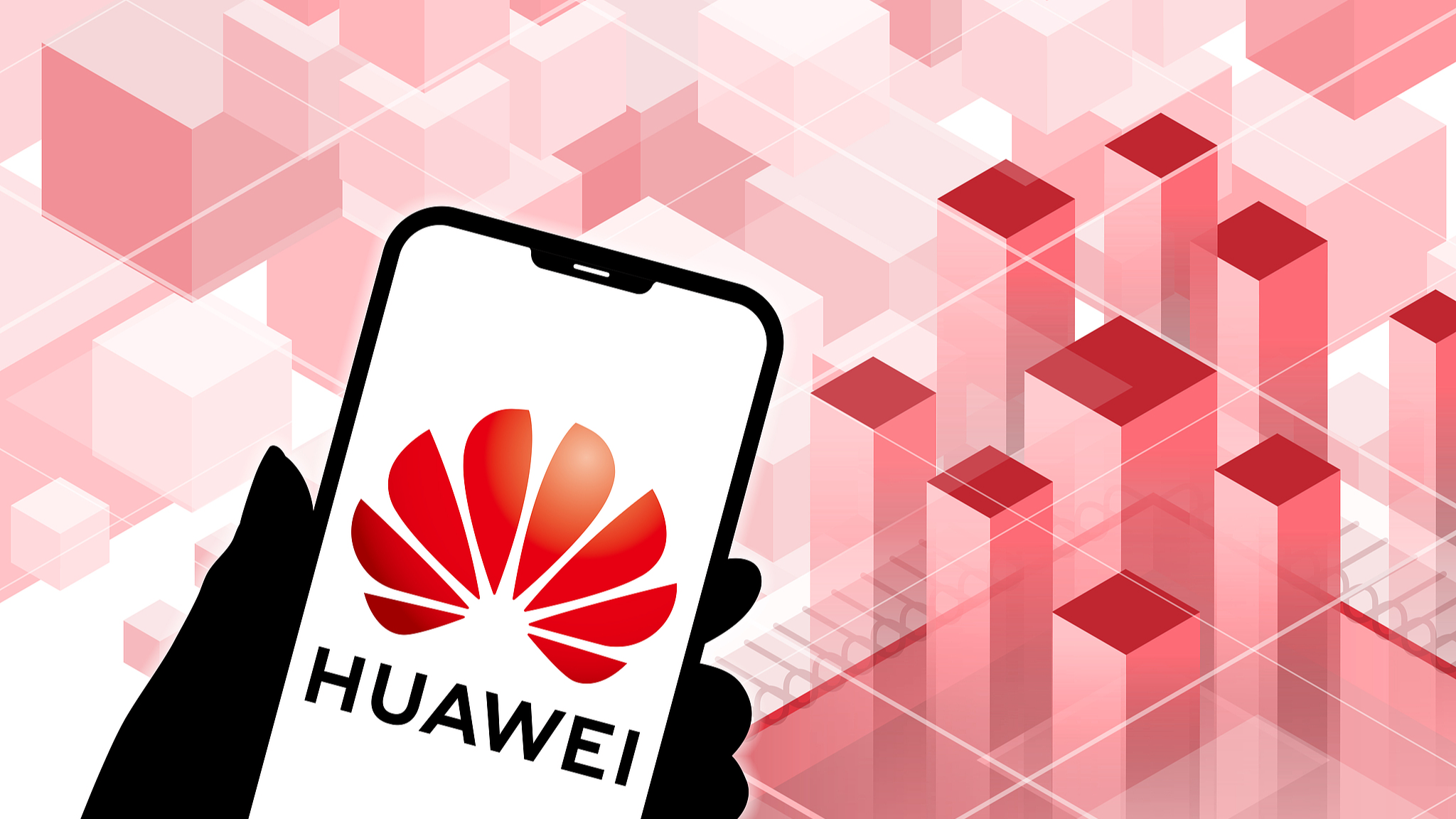 A Huawei's logo on the screen. /VCG