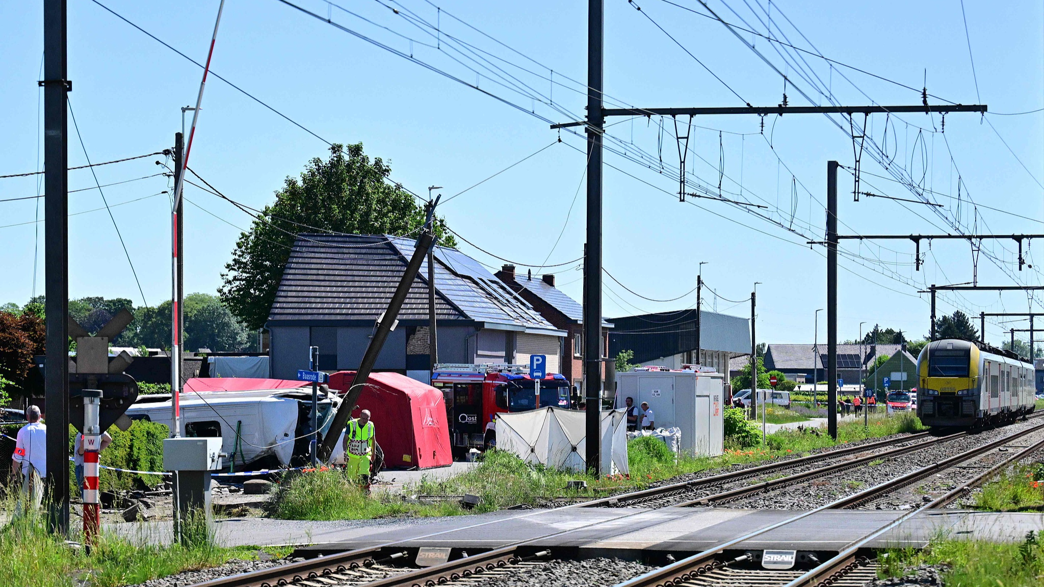 School bus, train collision kills 4 in Belgium