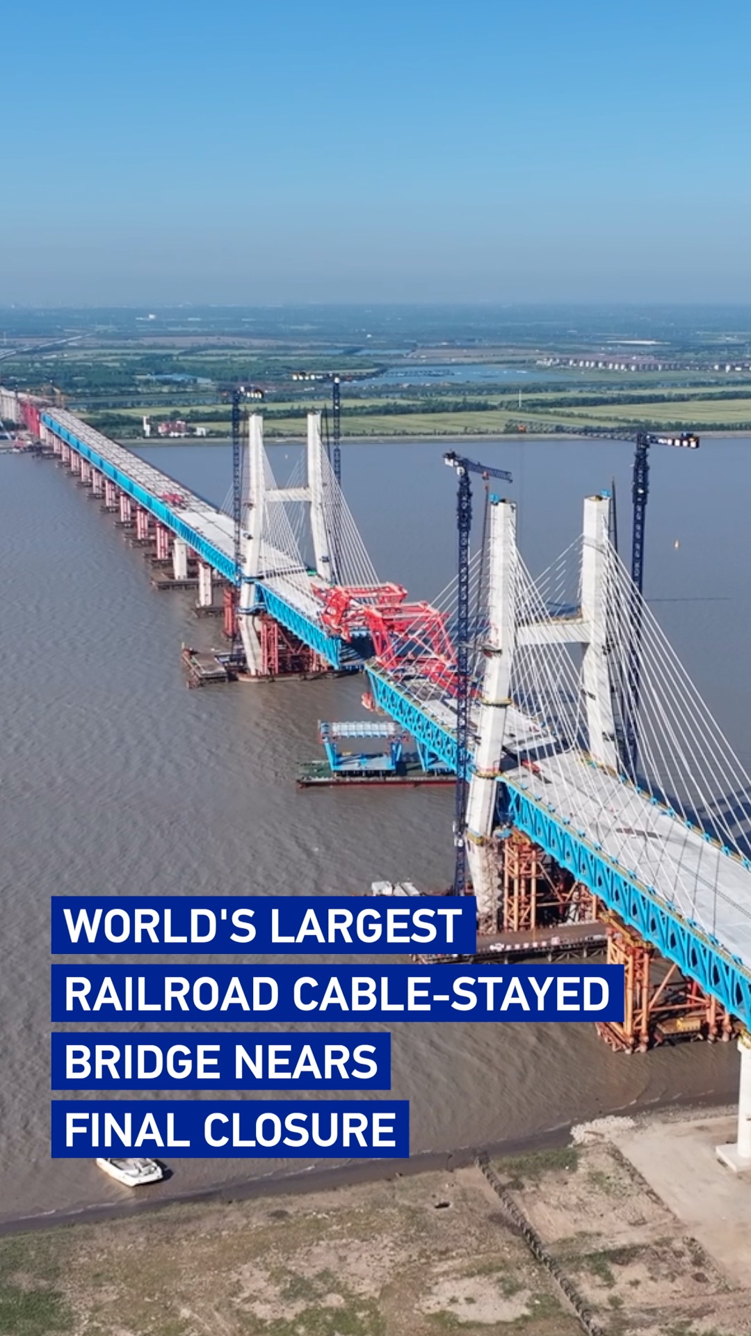 World's largest railroad cable-stayed bridge nears final closure