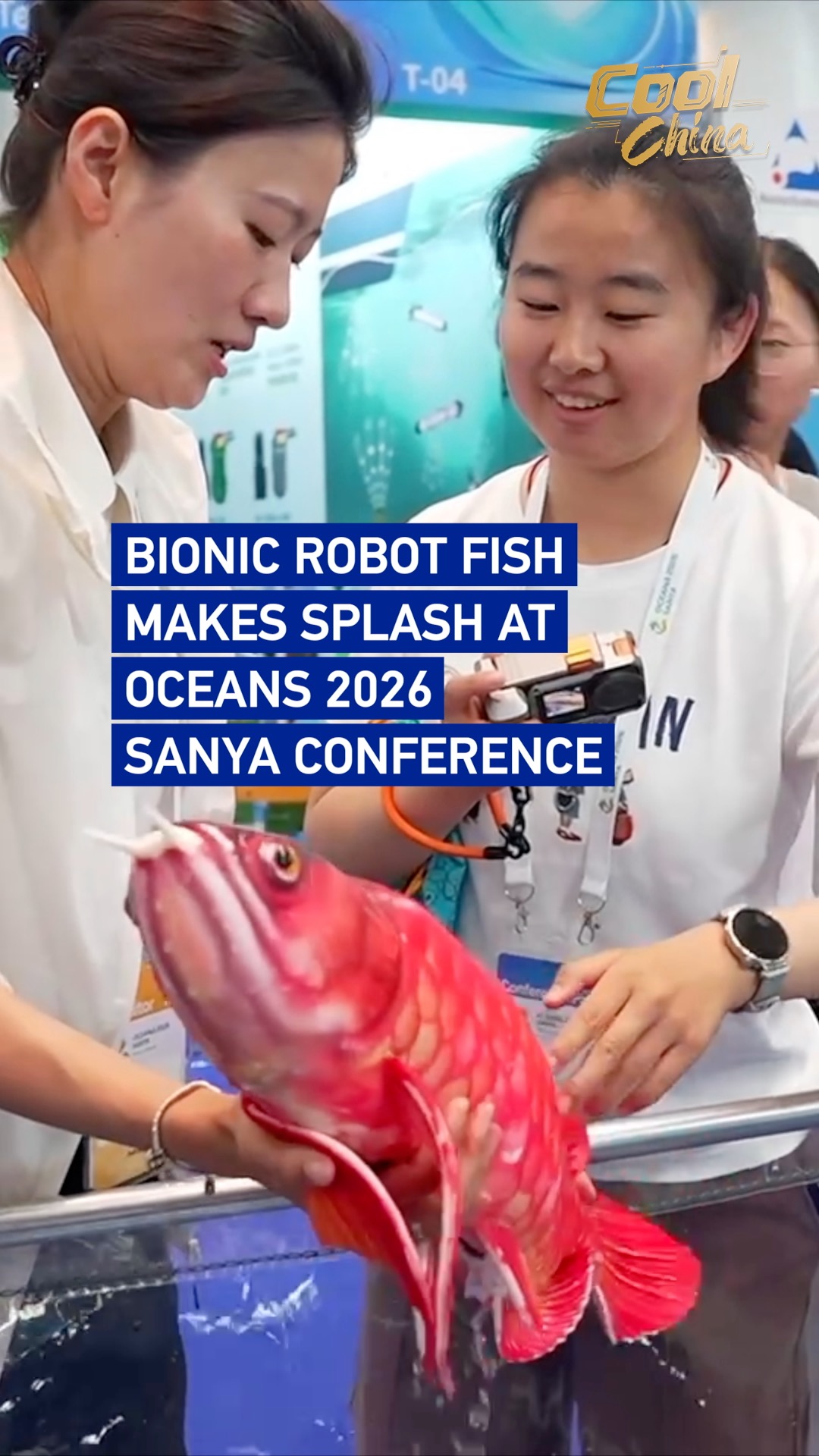 Bionic robot fish makes splash at OCEANS 2026 Sanya Conference