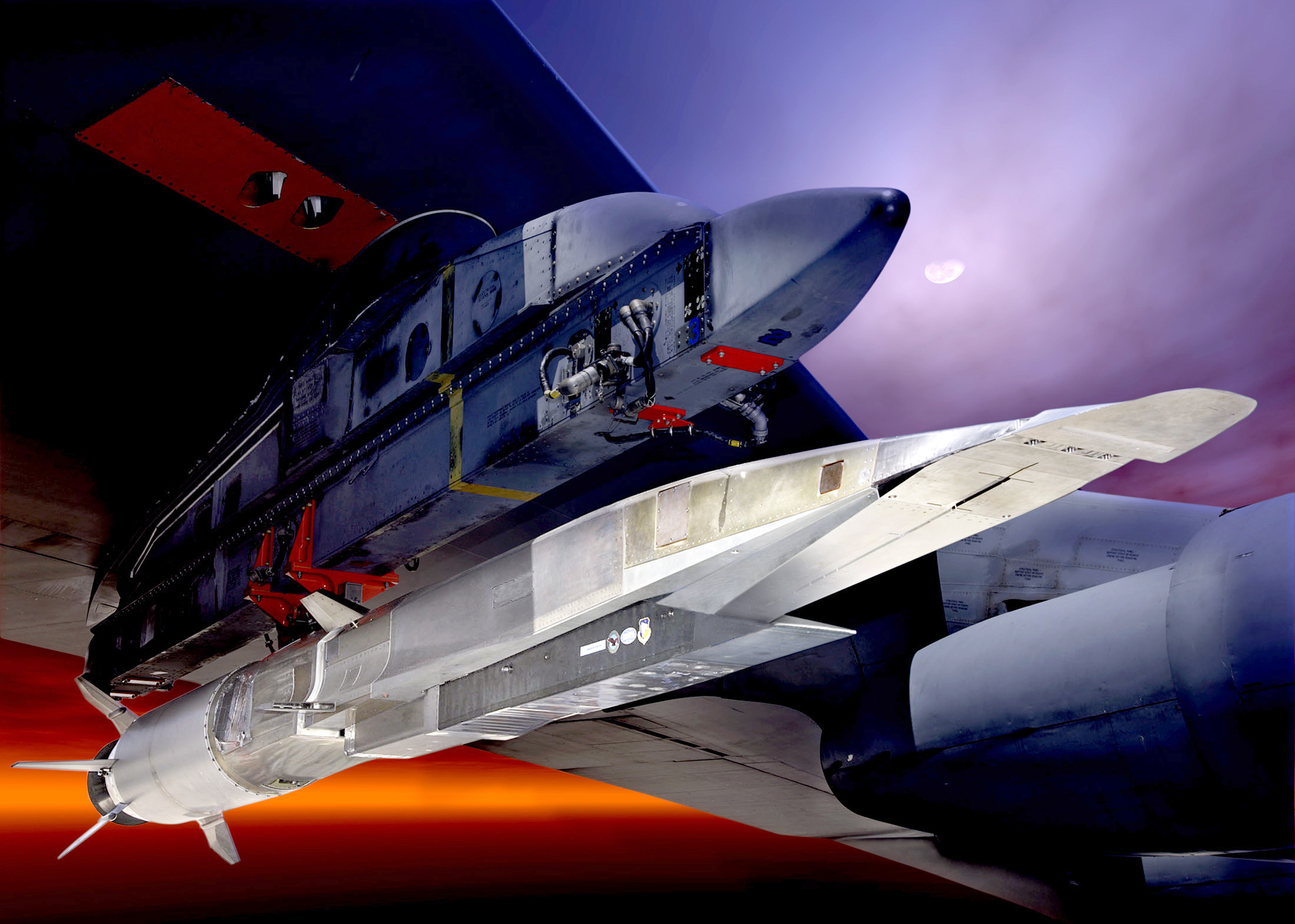 The X-51A, pictured under the wing of a B-52 bomber, is set to demonstrate hypersonic flight. /US Air Force