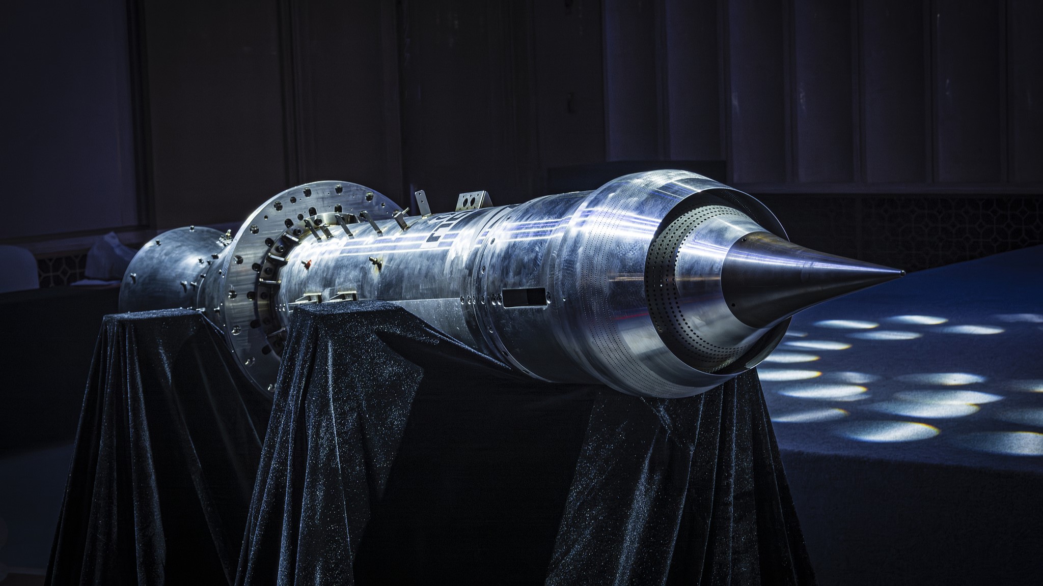 A ramjet engine is displayed in Chengdu City, Sichuan Province, China, January 20, 2025. /VCG
