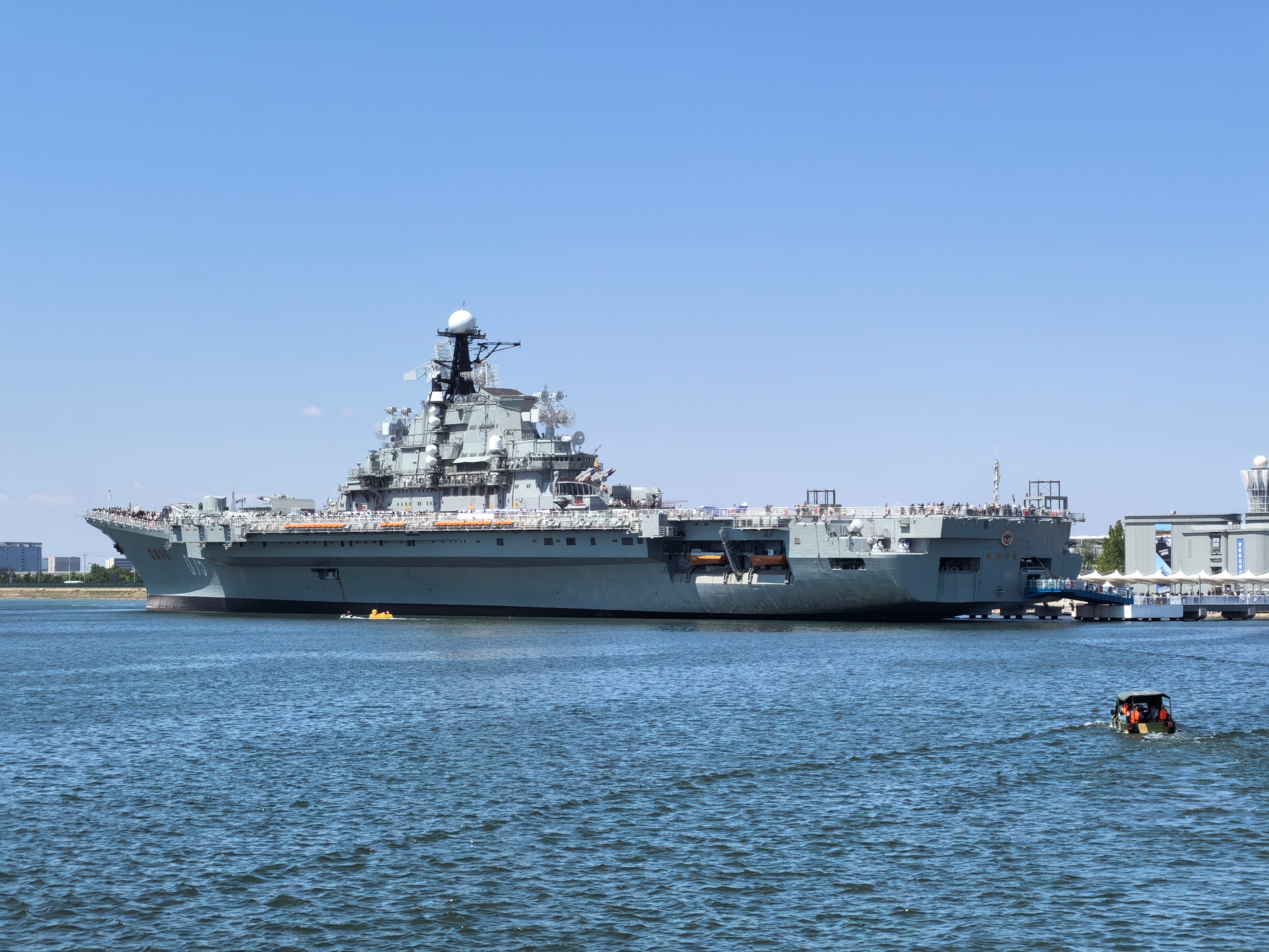 A view of decommissioned aircraft carrier is seen at Tianjin TEDA Aircraft Carrier Theme Park, on May 3, 2026. /CGTN