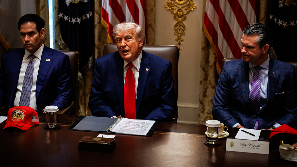 US President Donald Trump holds a cabinet meeting in the Cabinet Room of the White House in Washington, DC, US, May 27, 2026. /VCG