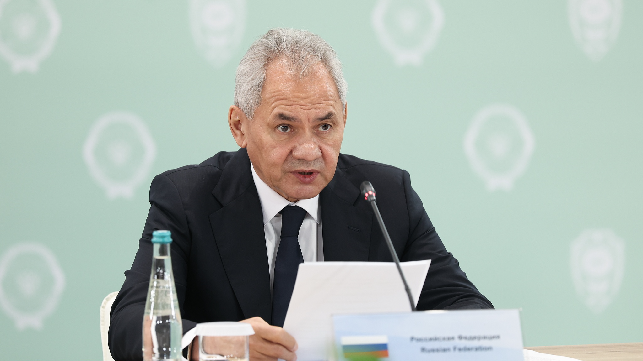 Russian Security Council Secretary Sergei Shoigu during the first International Security Forum held in Moscow Region, Russia, May 27, 2026. /VCG