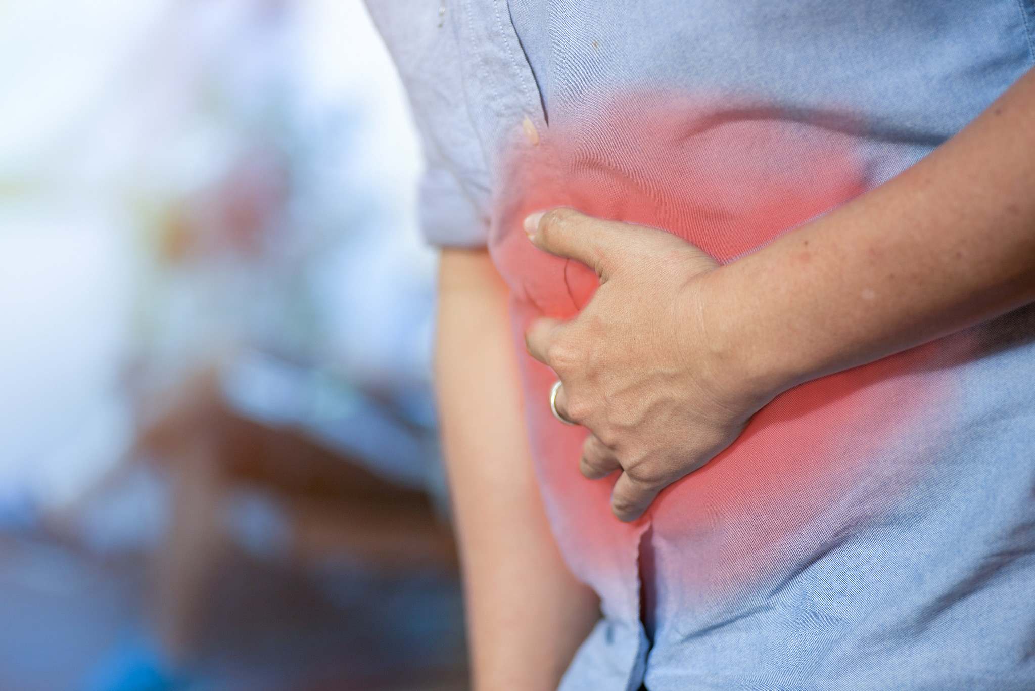 A patient experiences intestinal pain. /VCG