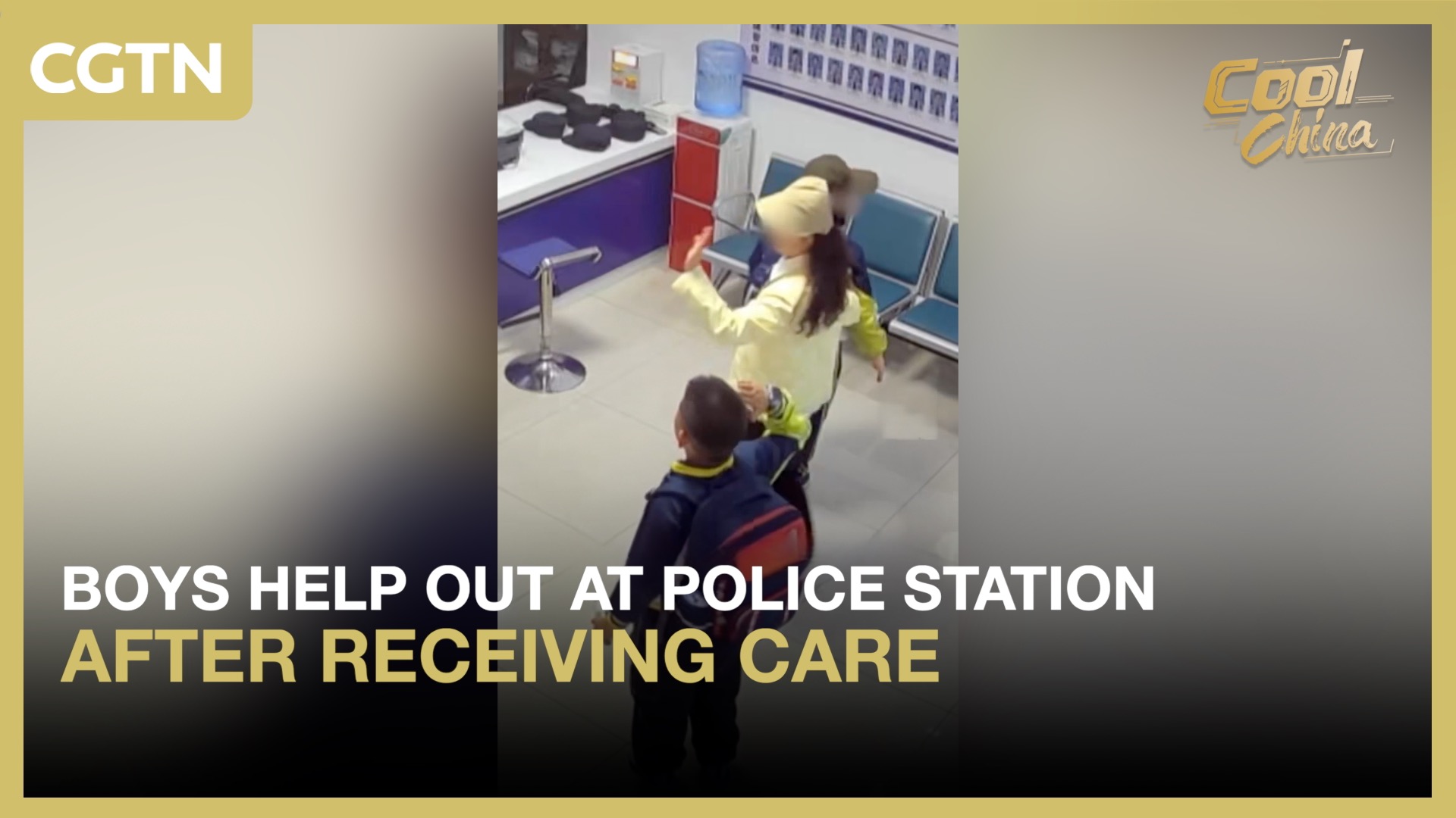 Boys help out at police station after receiving care