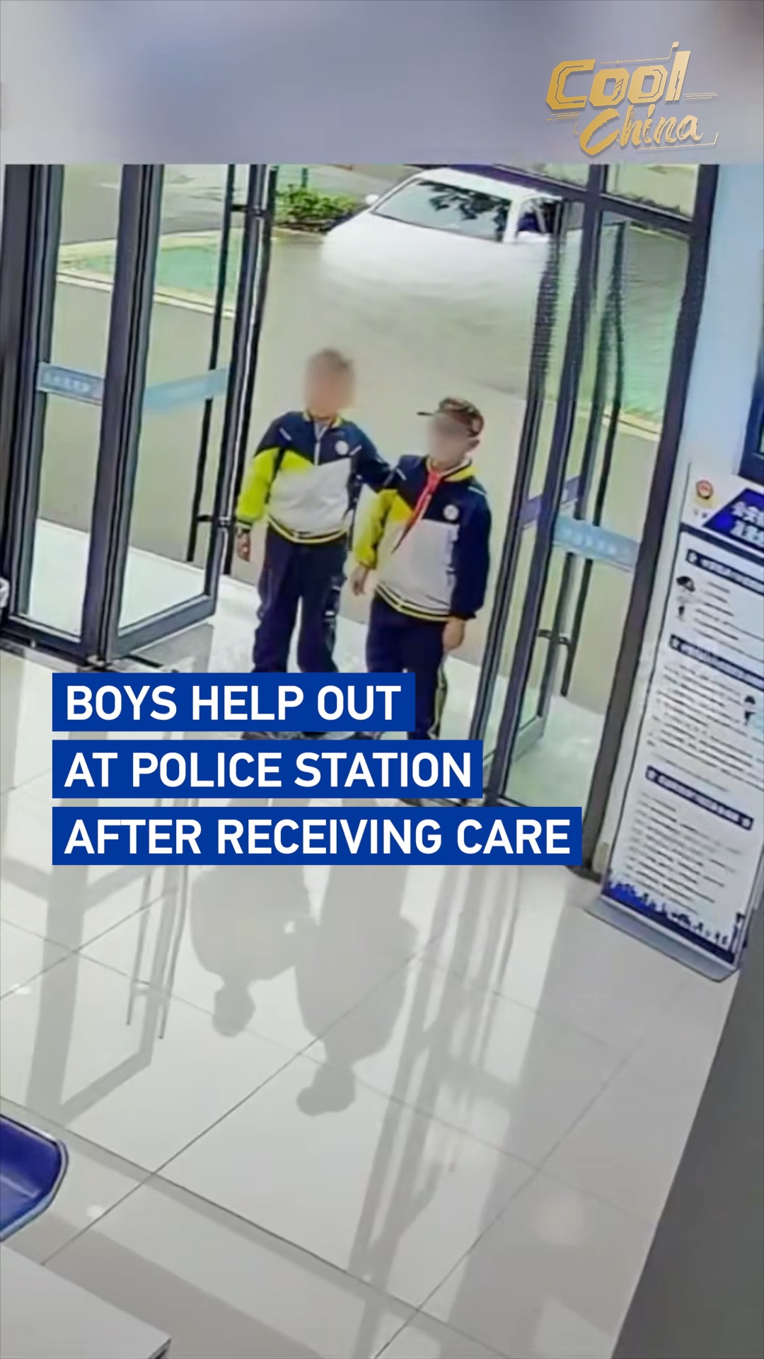 Boys help out at police station after receiving care