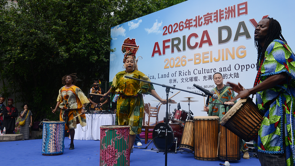 African participants performing during the 2026 Africa Day Cultural Festival in Beijing, China on May 23, 2026. /VCG