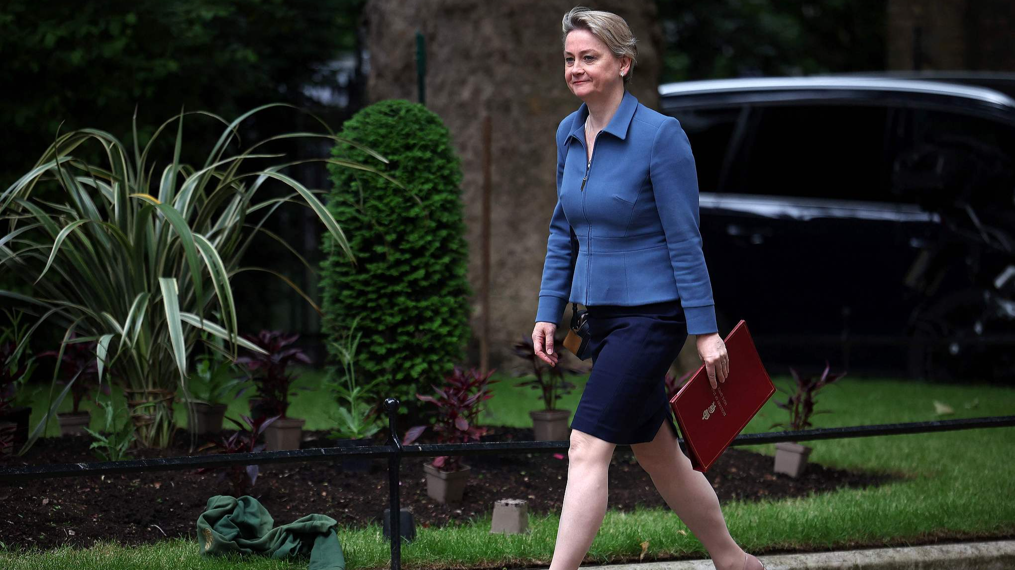 Then British home secretary Yvette Cooper arrives to attend a cabinet meeting in Downing Street in central London, June 11, 2025. Currently, she is the UK foreign secretary. /CFP