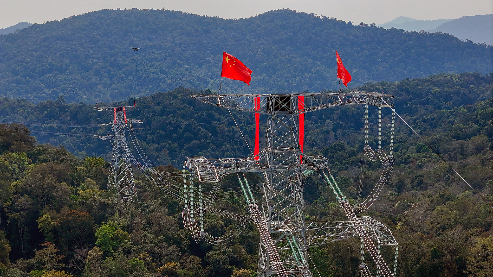 The 500-kilovolt interconnection project between China and Laos has been fully completed, Xishuangbanna Dai Autonomous Prefecture, Feb 5, 2026. /VCG