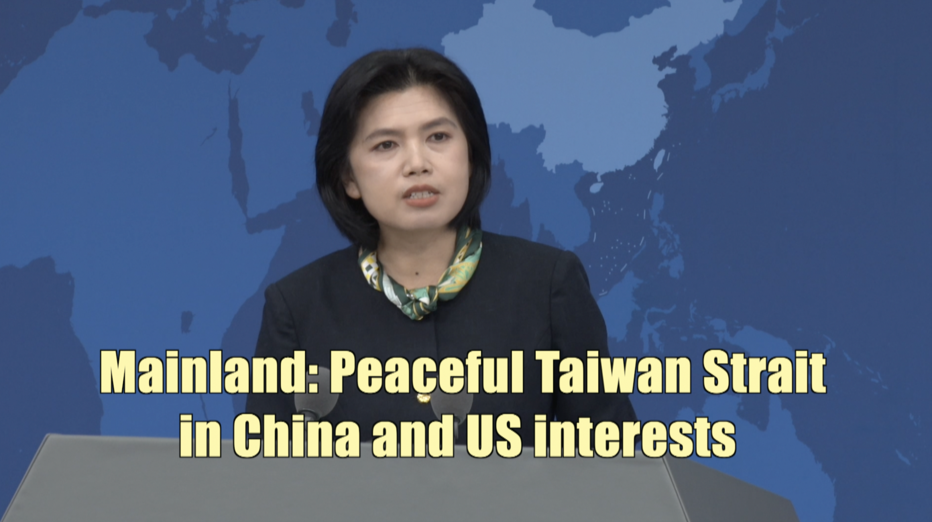 Mainland: Peaceful Taiwan Strait in China and US interests