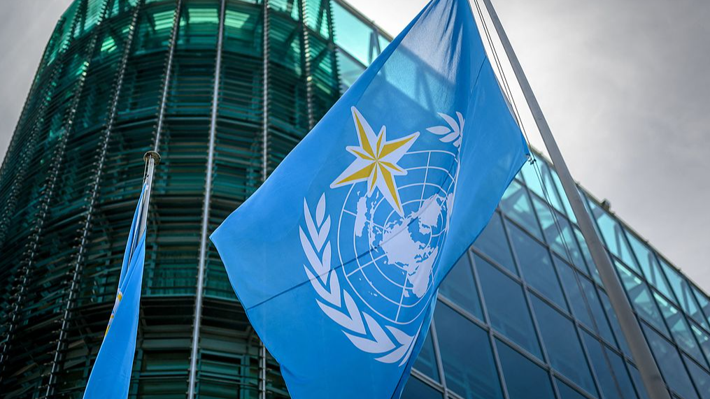 A flag of World Meteorological Organization floating next to its headquarters in Geneva, Switzerland, June 1, 2026. /VCG