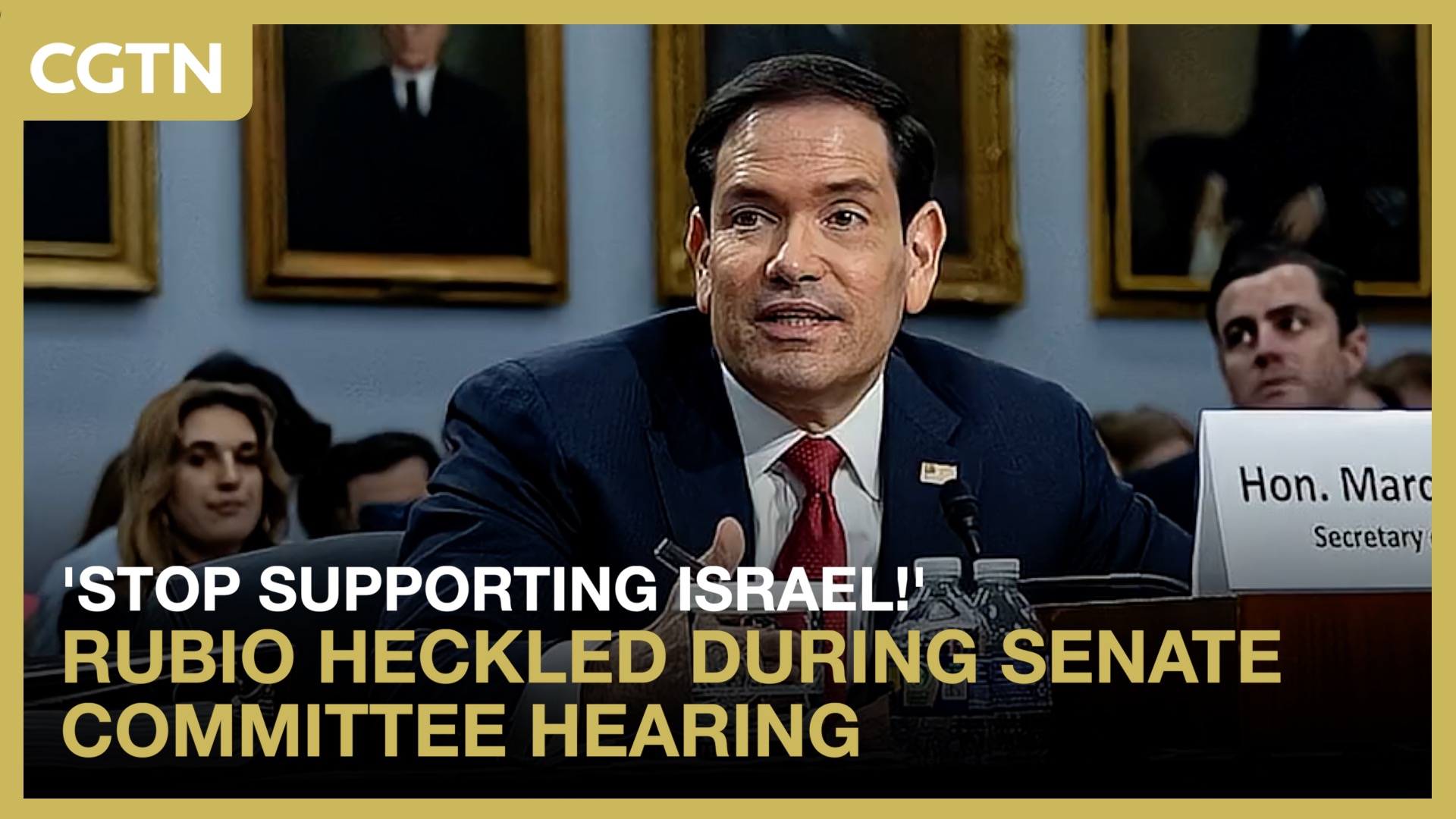 'Stop supporting Israel' - Rubio heckled at Senate committee hearing
