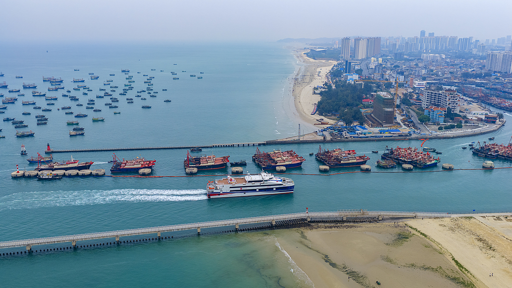 The passenger terminal at Beihai International Passenger Port, a key maritime transportation hub in the Beibu Gulf, Beihai City, south China's Guangxi Zhuang Autonomous Region, March 1, 2026. /VCG