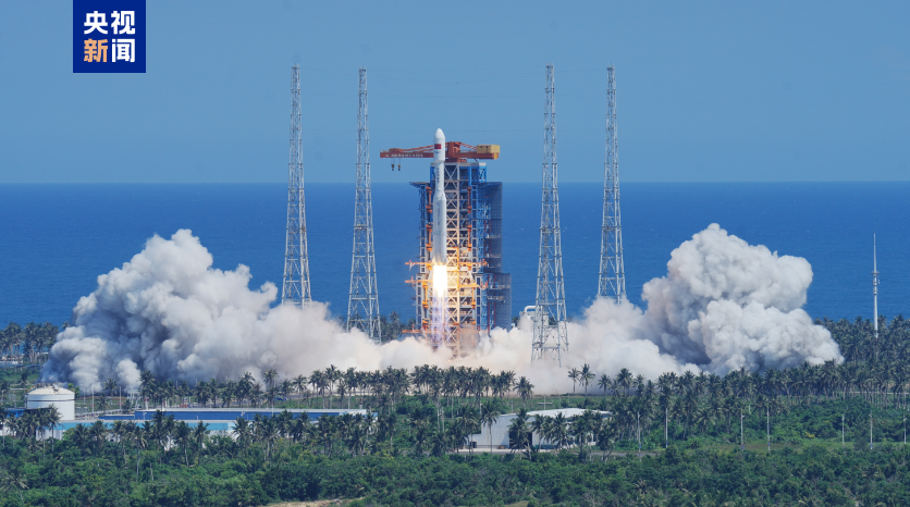 China launched a Long March-8 carrier rocket carrying the 12th batch of satellites for the Spacesail Constellation from Hainan, south China, June 5, 2026. /CMG