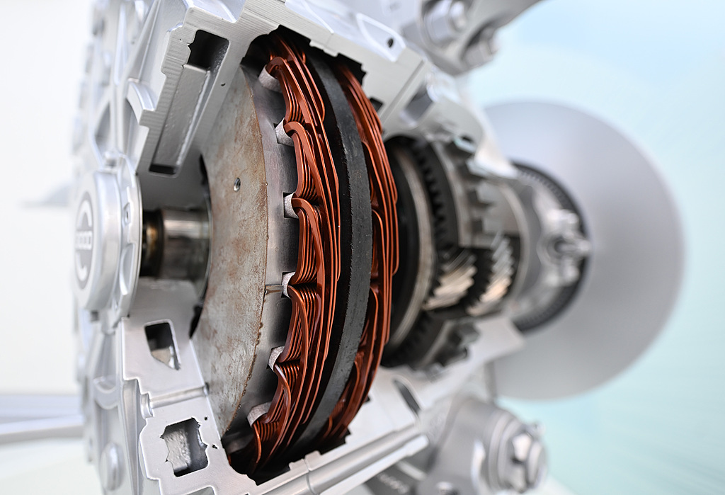 An axial flux motor for buses is showcased, Jinhua, east China's Zhejiang Province, June 5, 2026. /VCG