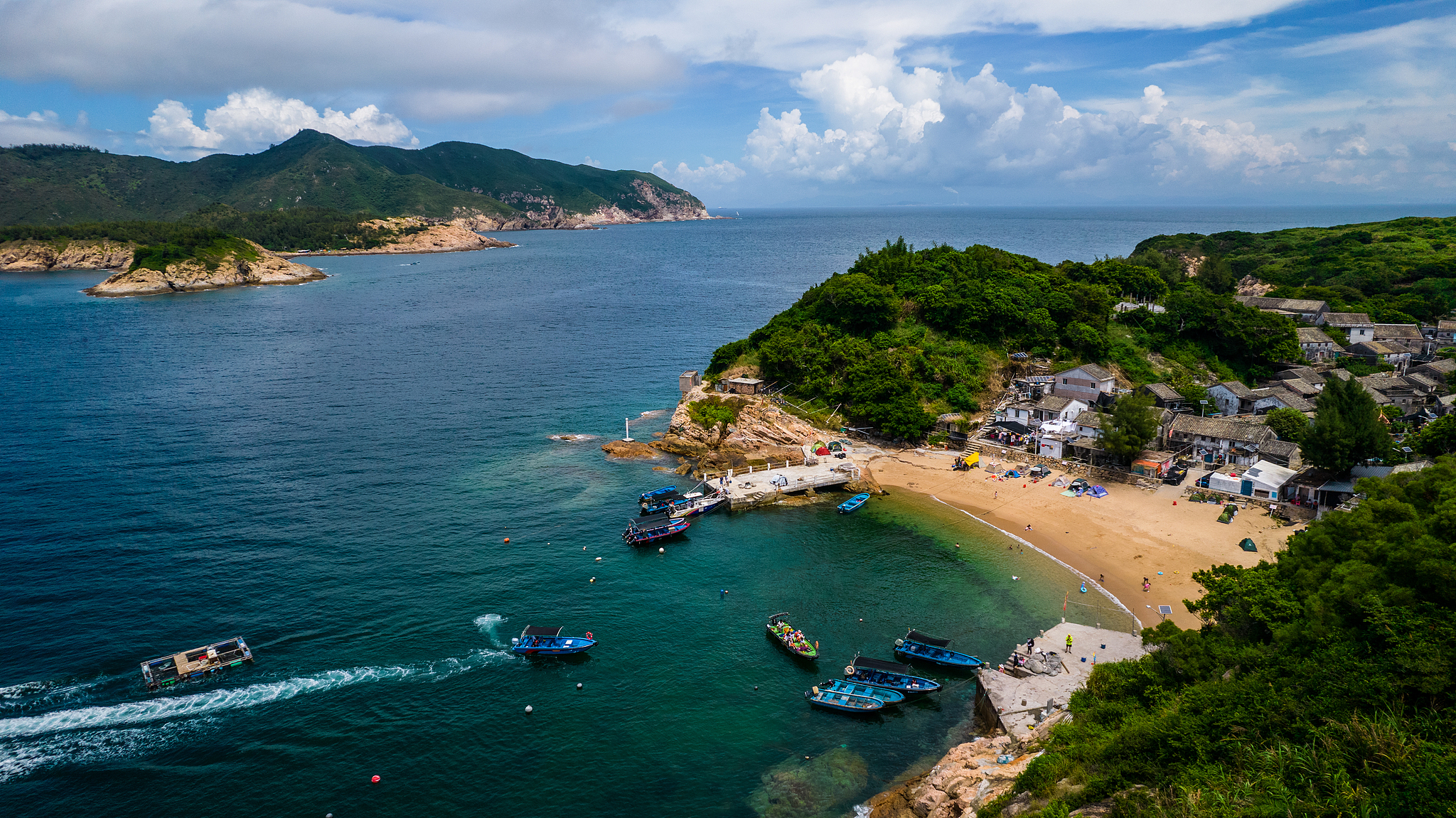 An aerial view of the Dasanmen Island, Guangdong Province, south China. /VCG