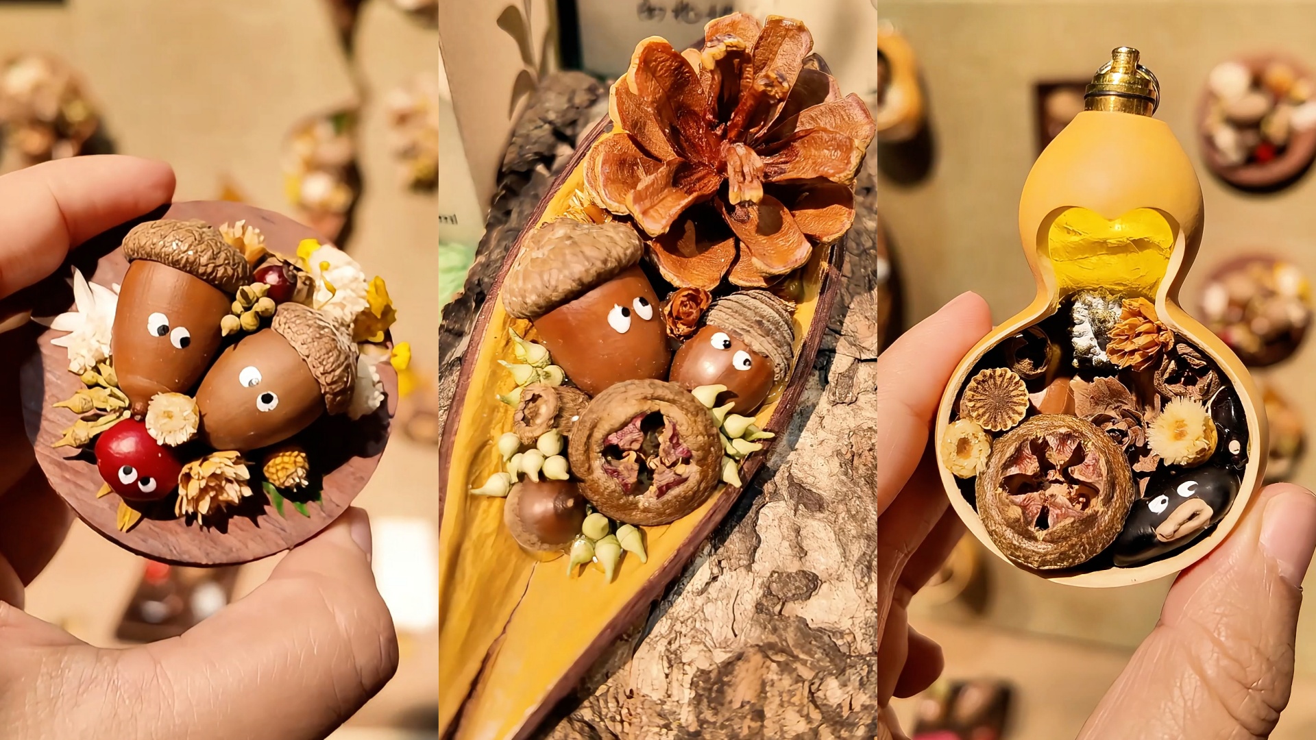 Acorns, pinecones and seed pods become sustainable art
