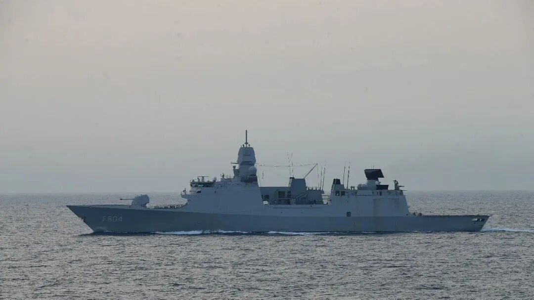 A photo released by the Chinese People's Liberation Army (PLA) Eastern Theater Command on June 5 shows the Dutch frigate HNLMS De Ruyter. /PLA Eastern Theater Command