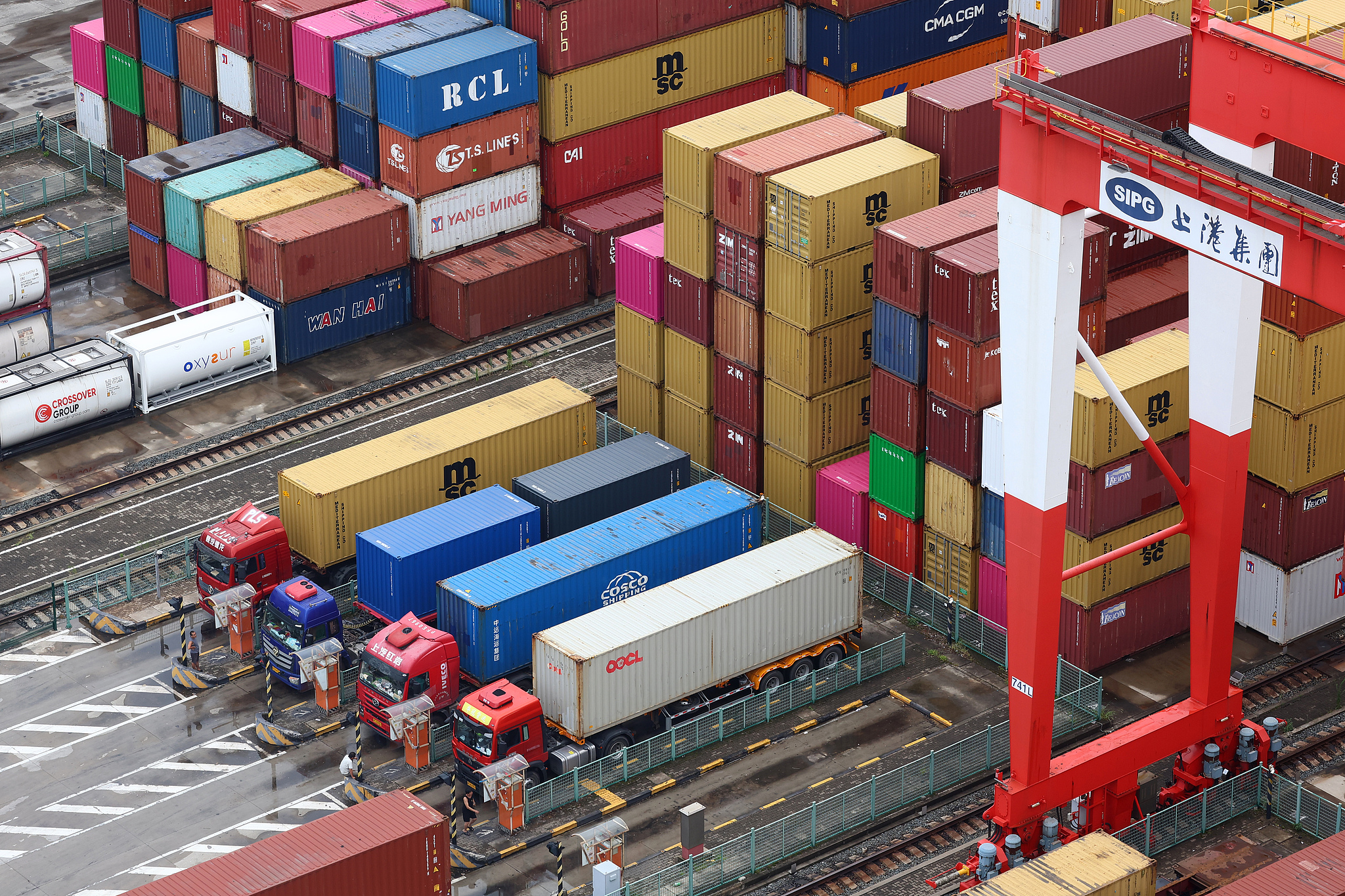 A view of the Yangshan Deep-Water Port, Shanghai, China, July 8, 2025. /VCG