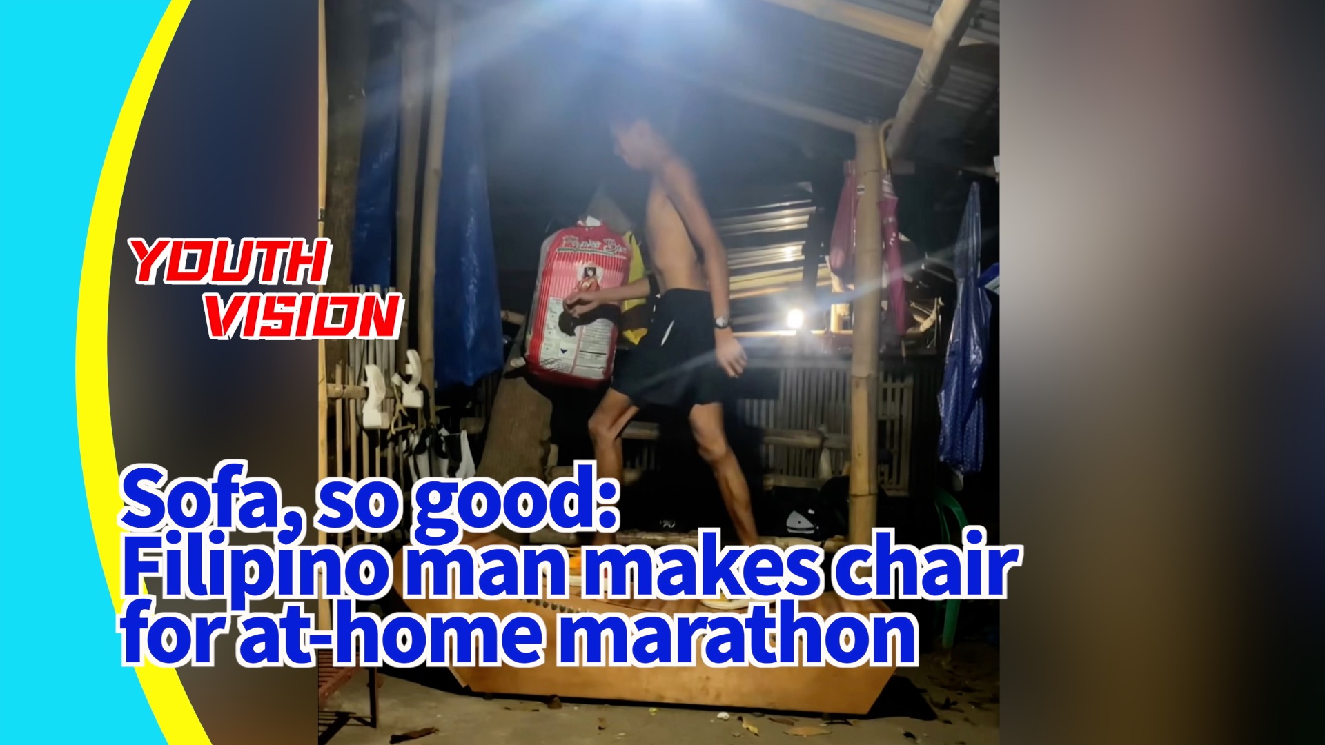 Sofa, so good: Filipino man makes chair for at-home marathon