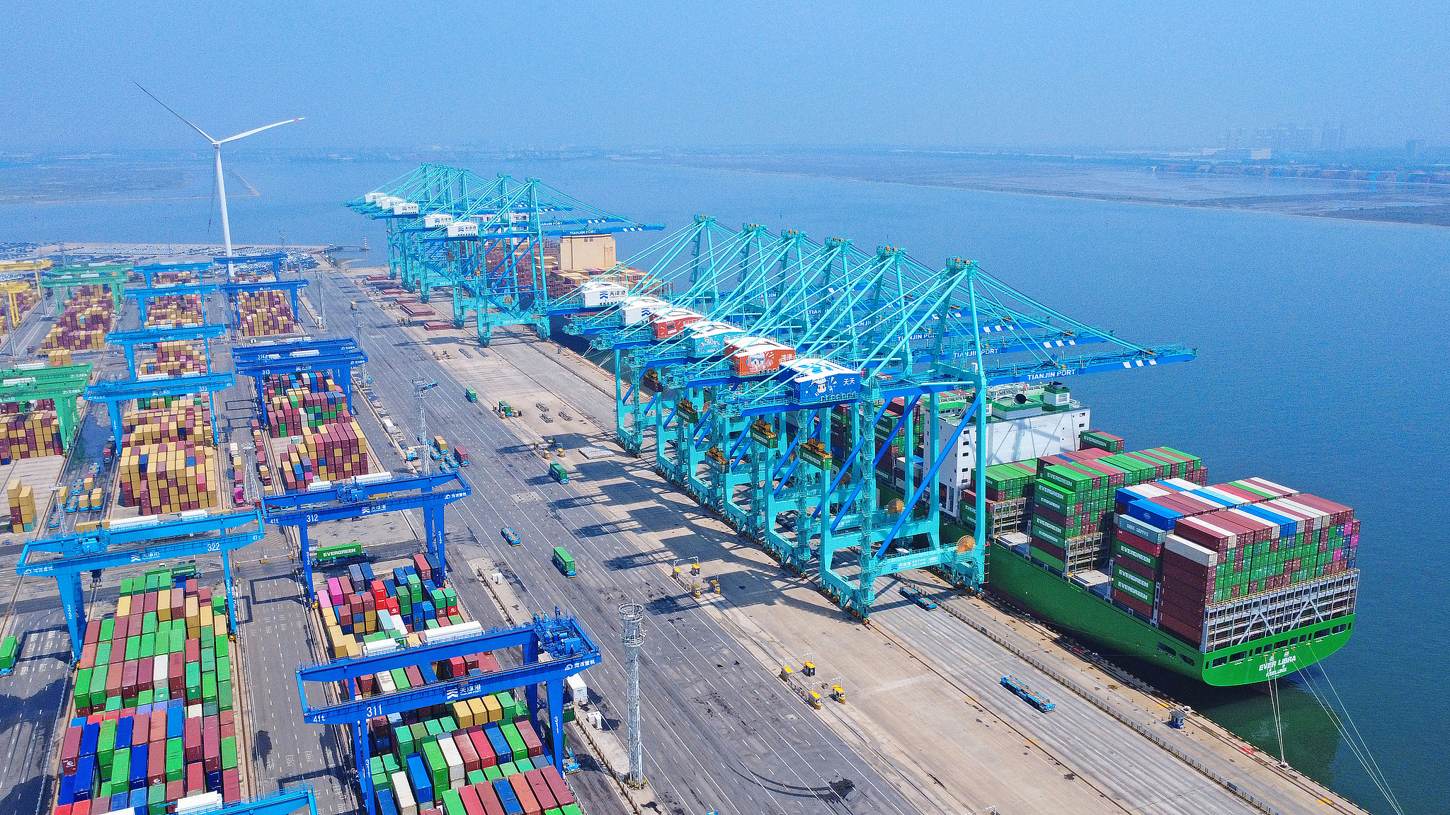 A view of the intelligent container terminal at Tianjin Port, in Tianjin, China, on May 27, 2026. /VCG
