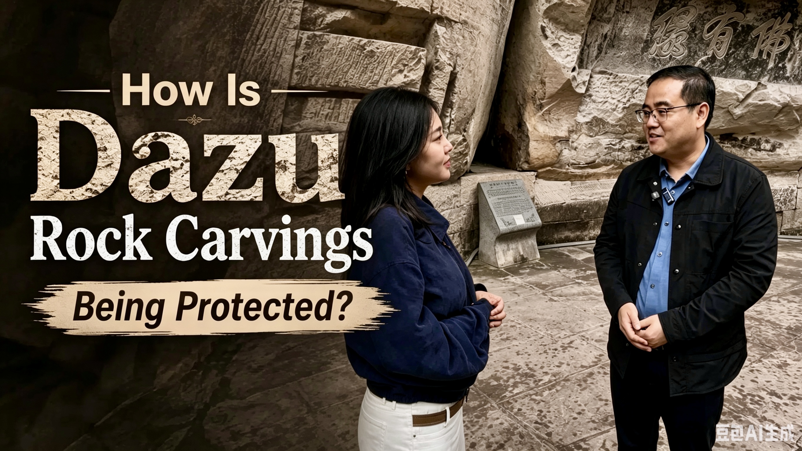 How are the Dazu Rock Carvings being protected?