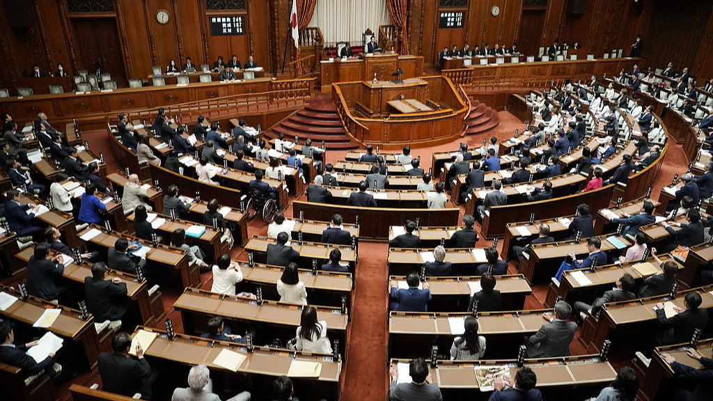 Members of the Diet, Japan's parliament, deliberate a bill to establish the national intelligence council in a plenary session of the House of Councillors, Tokyo, Japan, May 27, 2026. /VCG