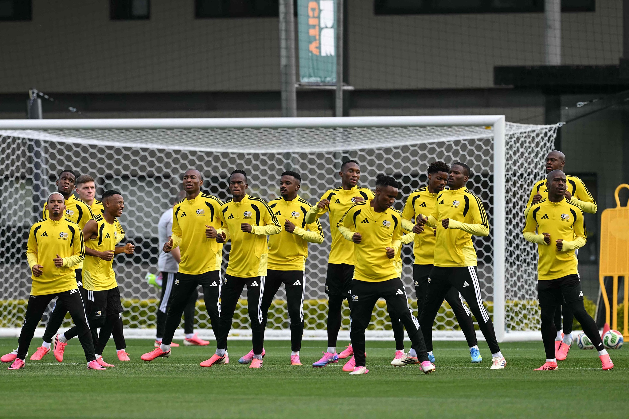 South Africa's players practice during a training session at the Club America Training Base ahead of the 2026 FIFA World Cup Group A opener against Mexico at 