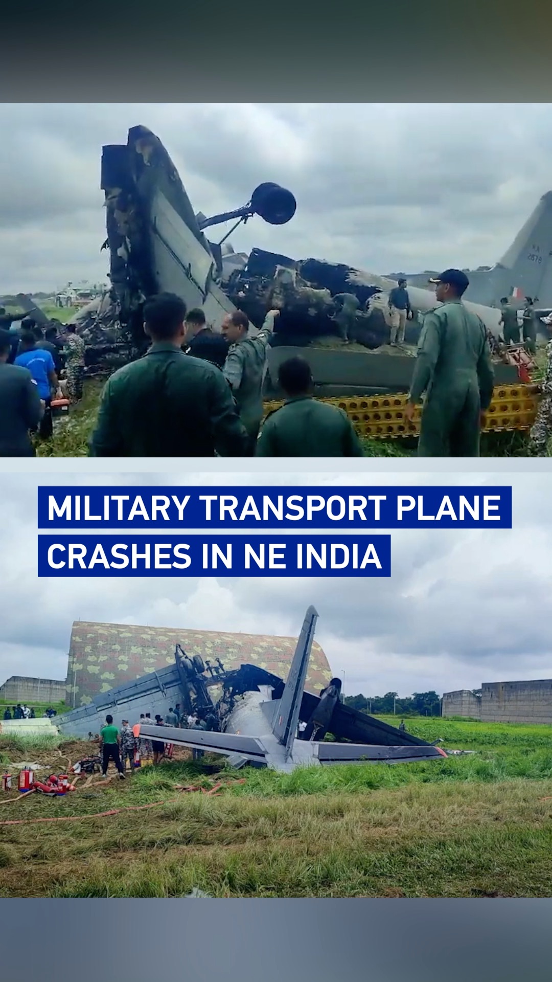 Military transport plane crashes in NE India
