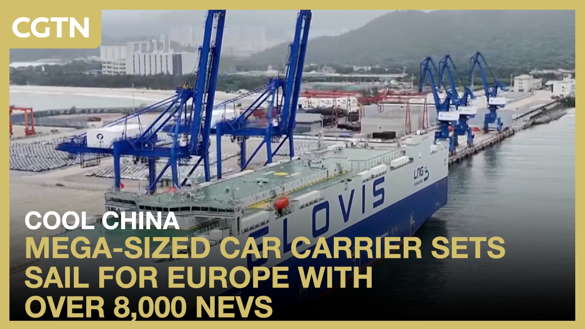 Mega-sized car carrier sets sail for Europe with over 8,000 NEVs