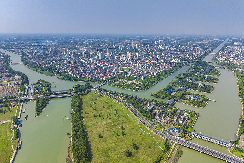 The Jiangdu Water Conservancy Hub in Yangzhou, east China's Jiangsu Province, June 4, 2026. /VCG

