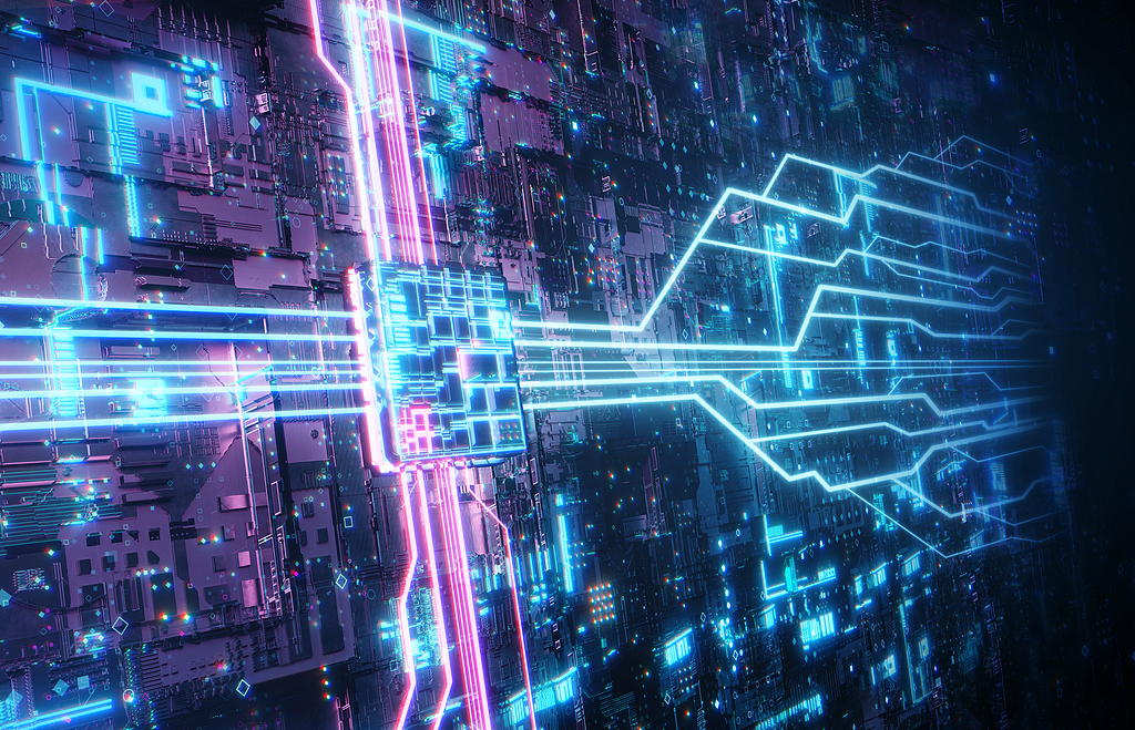 An illustration of a printed circuit board. /VCG