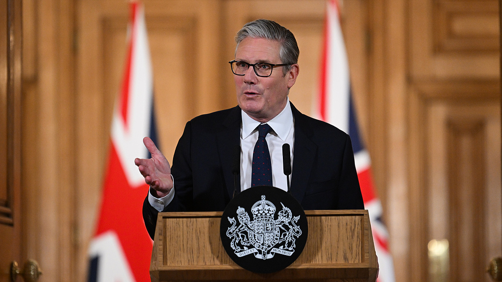 Keir Starmer, UK prime minister, during a news conference announcing a ban on young teenagers using social media, at Downing Street in London, United Kingdom, June 15, 2026. /VCG