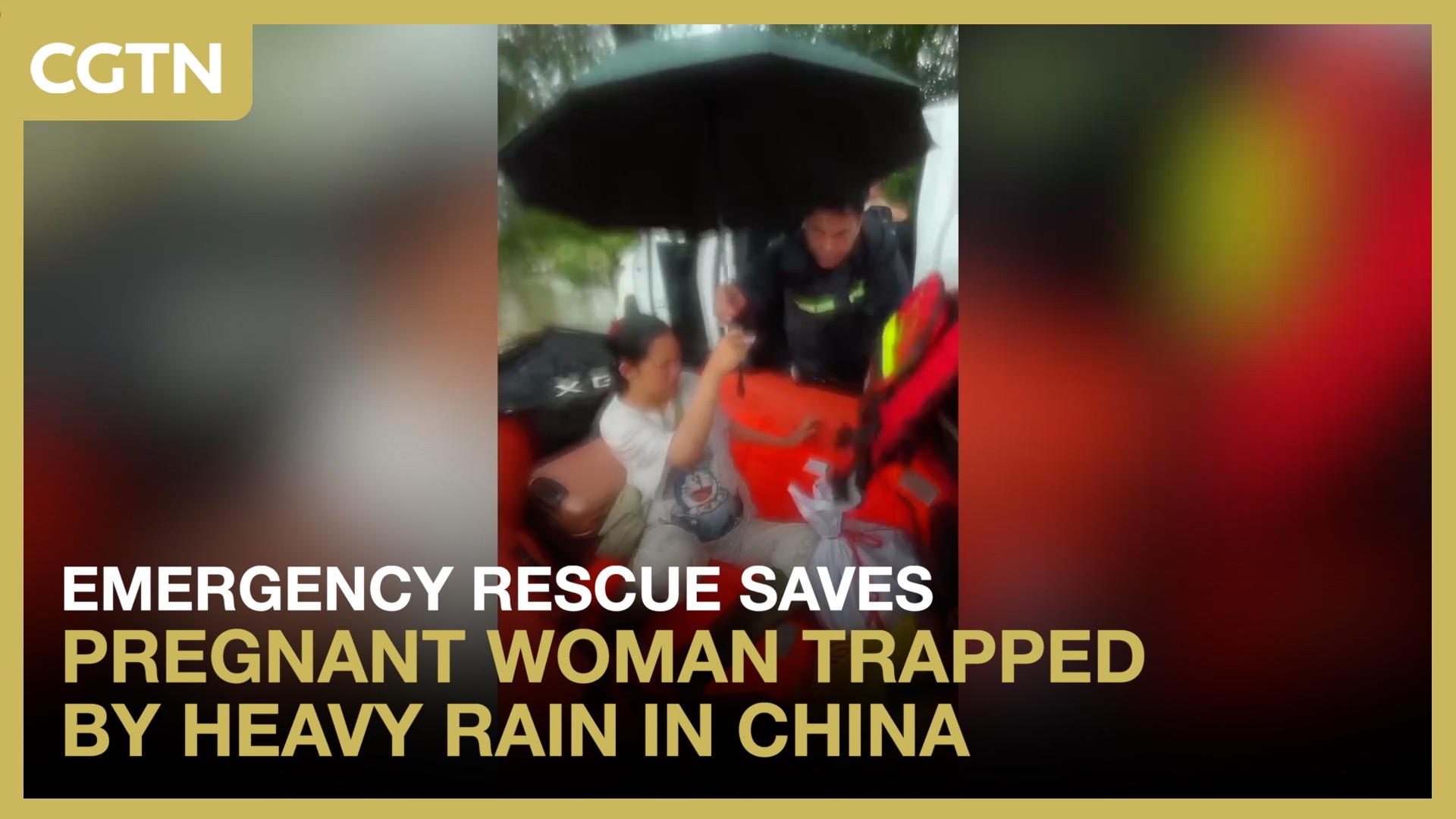 Emergency rescue saves pregnant woman trapped by heavy rain in China