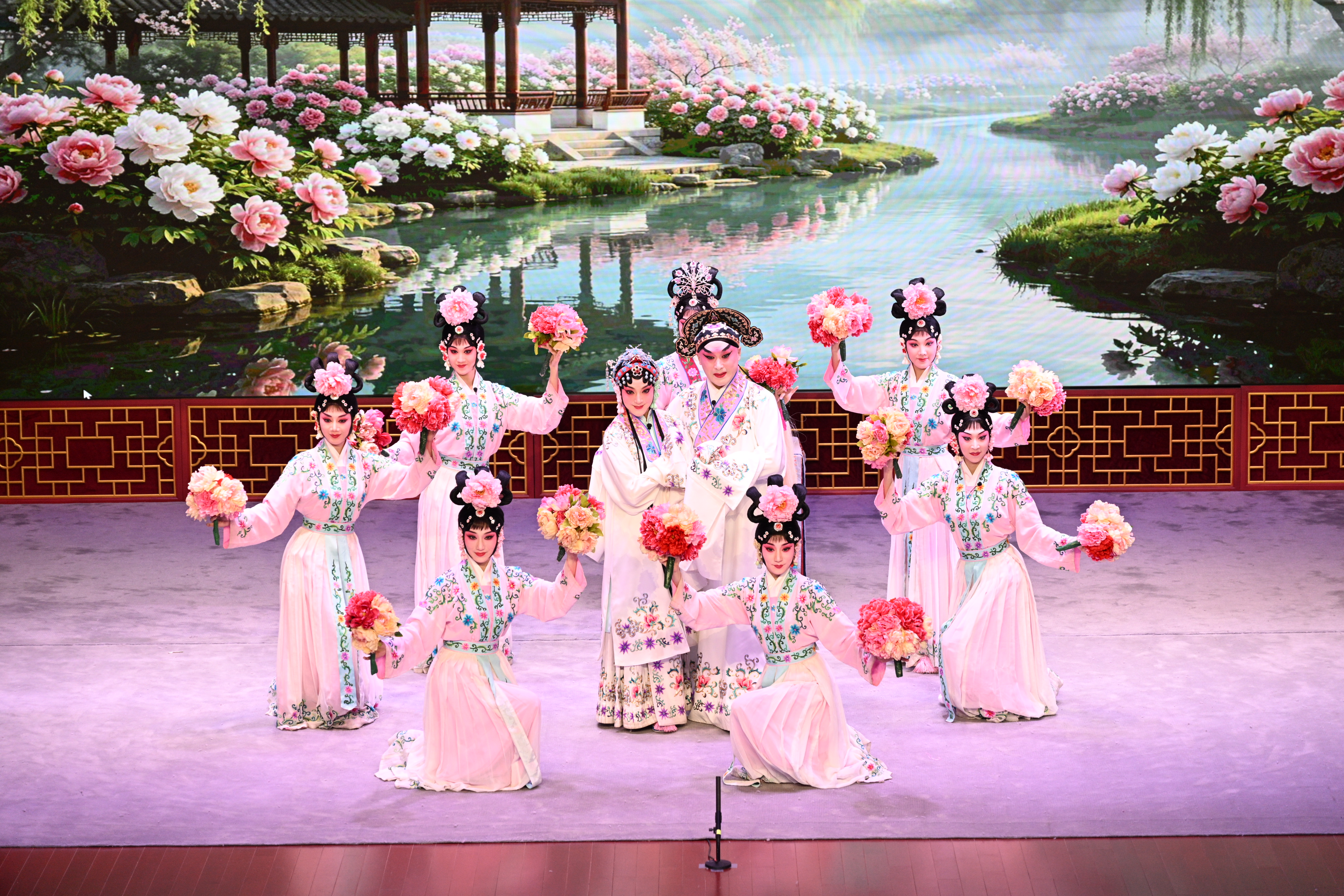A classic excerpt from The Peony Pavilion – A Startling Dream is performed on June 13, 2026 in Beijing's Chaoyang District as part of an event to help the public better understand China's cultural treasures. /Photo provided to CGTN