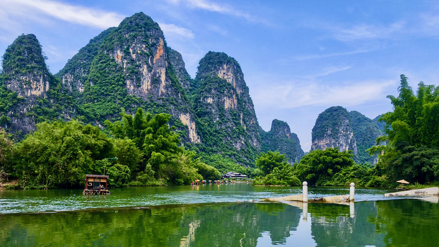 A slow journey down the Yulong River on a bamboo raft
