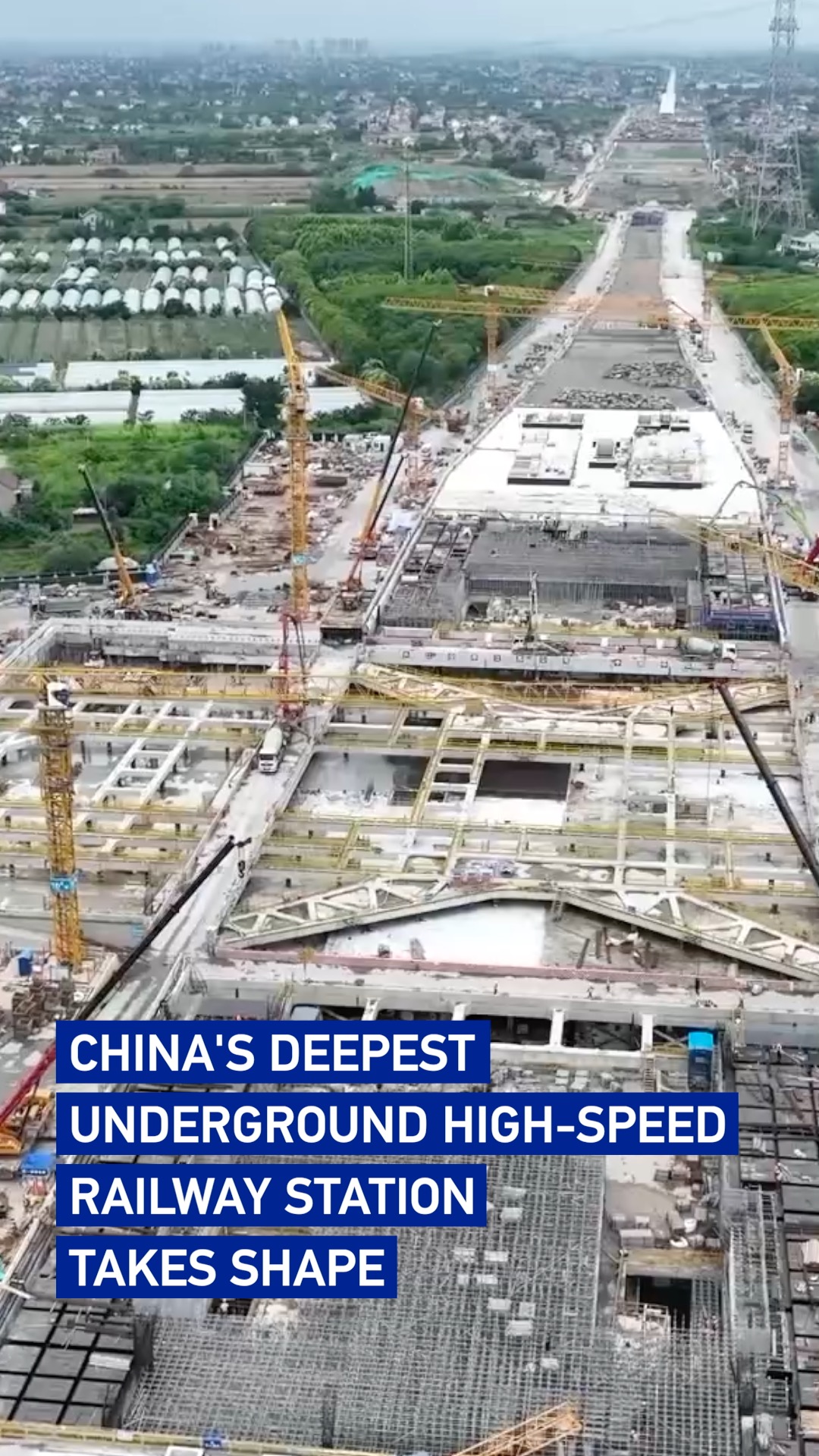 China's deepest underground high-speed railway station takes shape