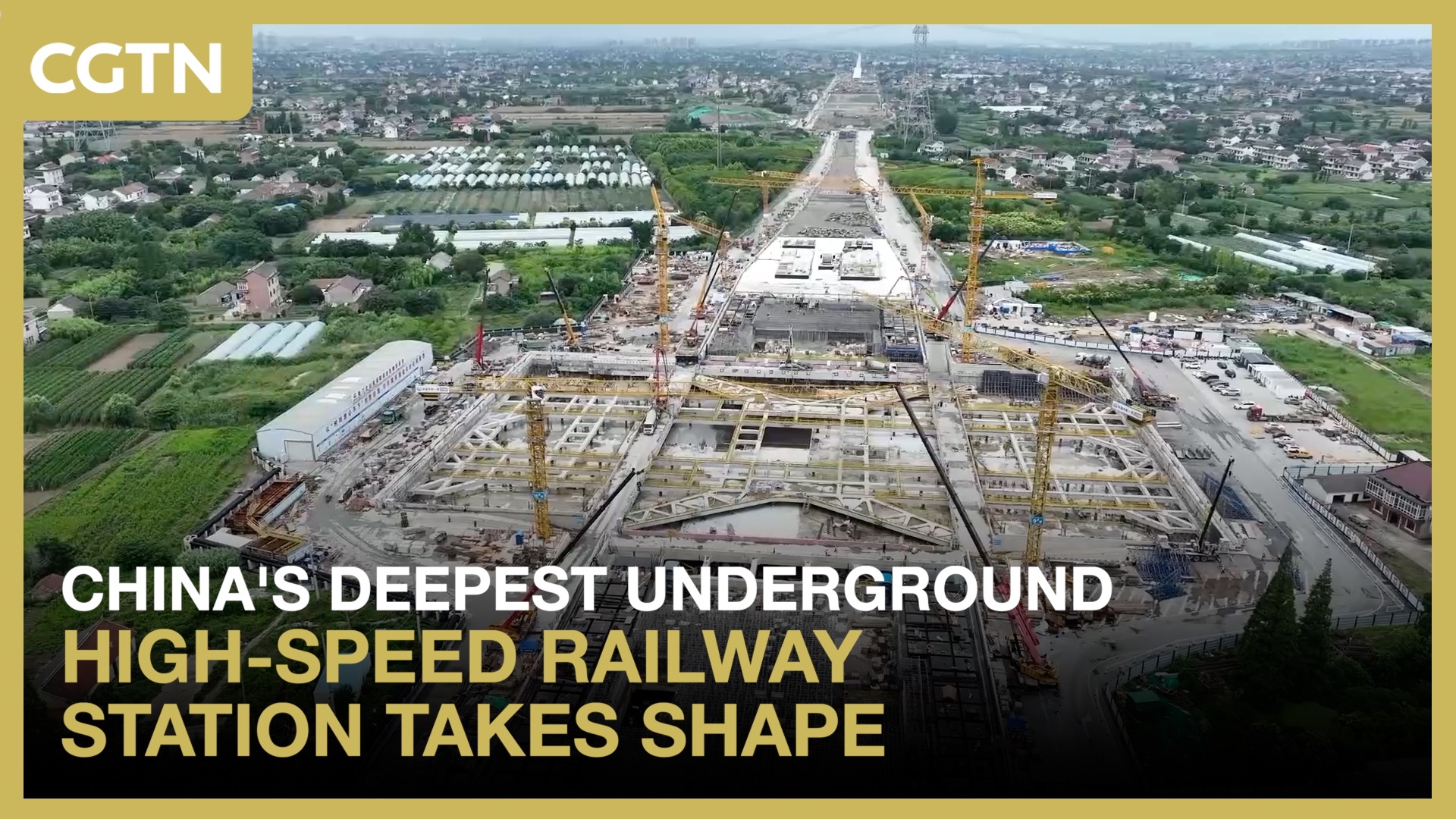China's deepest underground high-speed railway station takes shape