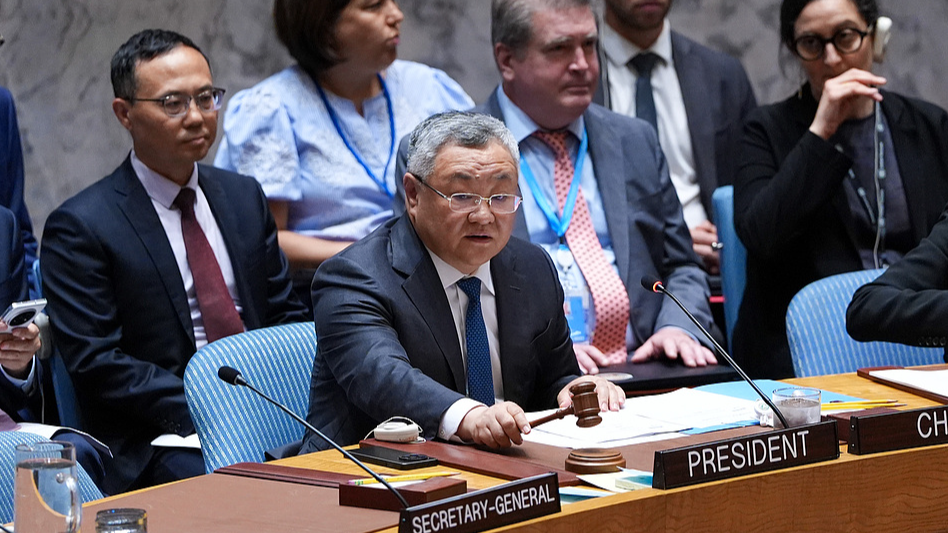 Fu Cong, China's permanent representative to the United Nations, during a UN meeting in New York, May 19, 2026. /VCG