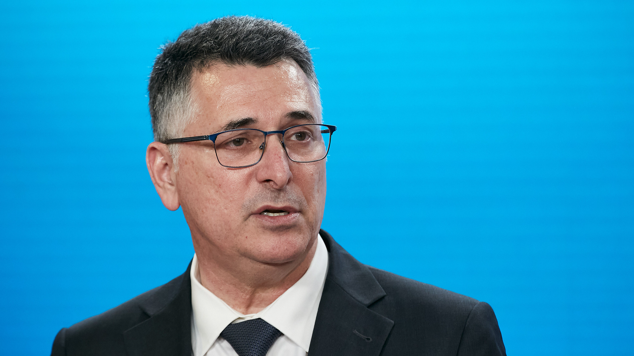 Israeli Foreign Minister Gideon ​Saar at a press conference during a visit to Berlin, May 5, 2026. /VCG
